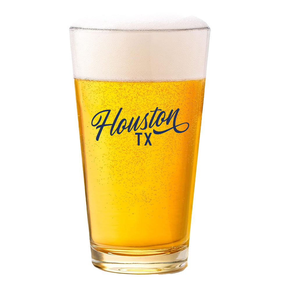 Houston Texas Script Pint Glass