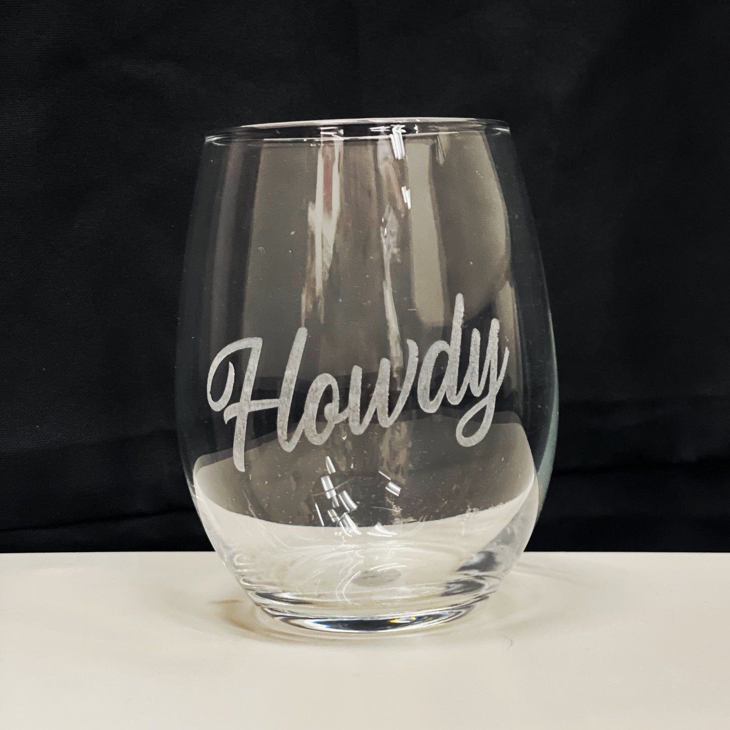 Stemless Texas Wine Glass
