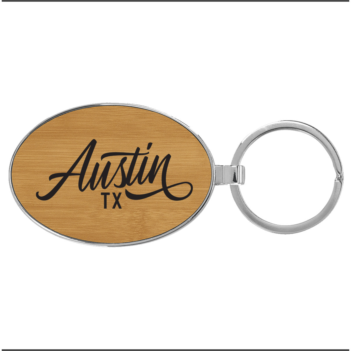 Austin Script Texas Keychain