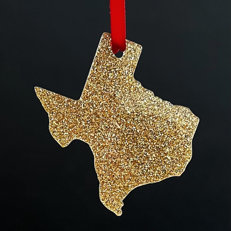 Texas Glitter Acrylic Ornament