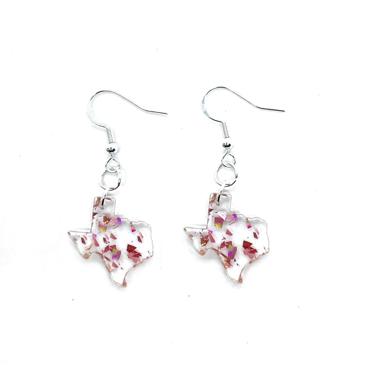 Rose Gold Flake Acrylic Texas Earrings