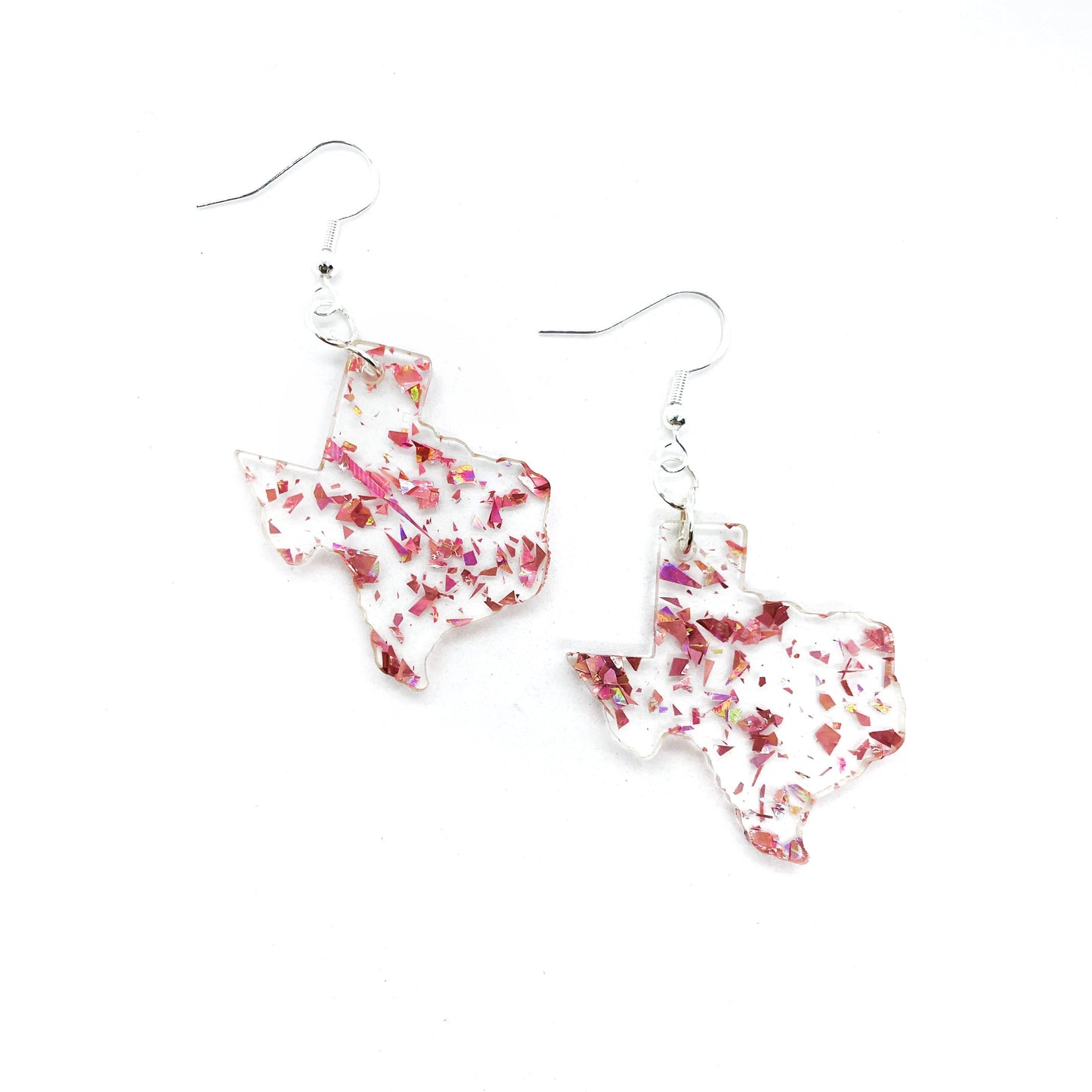 Rose Gold Flake Acrylic Texas Earrings