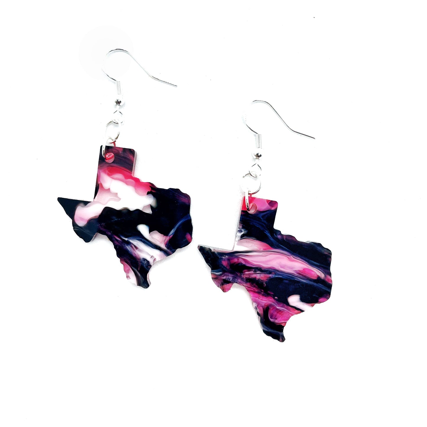 Rose Swirl Acrylic Texas Earrings