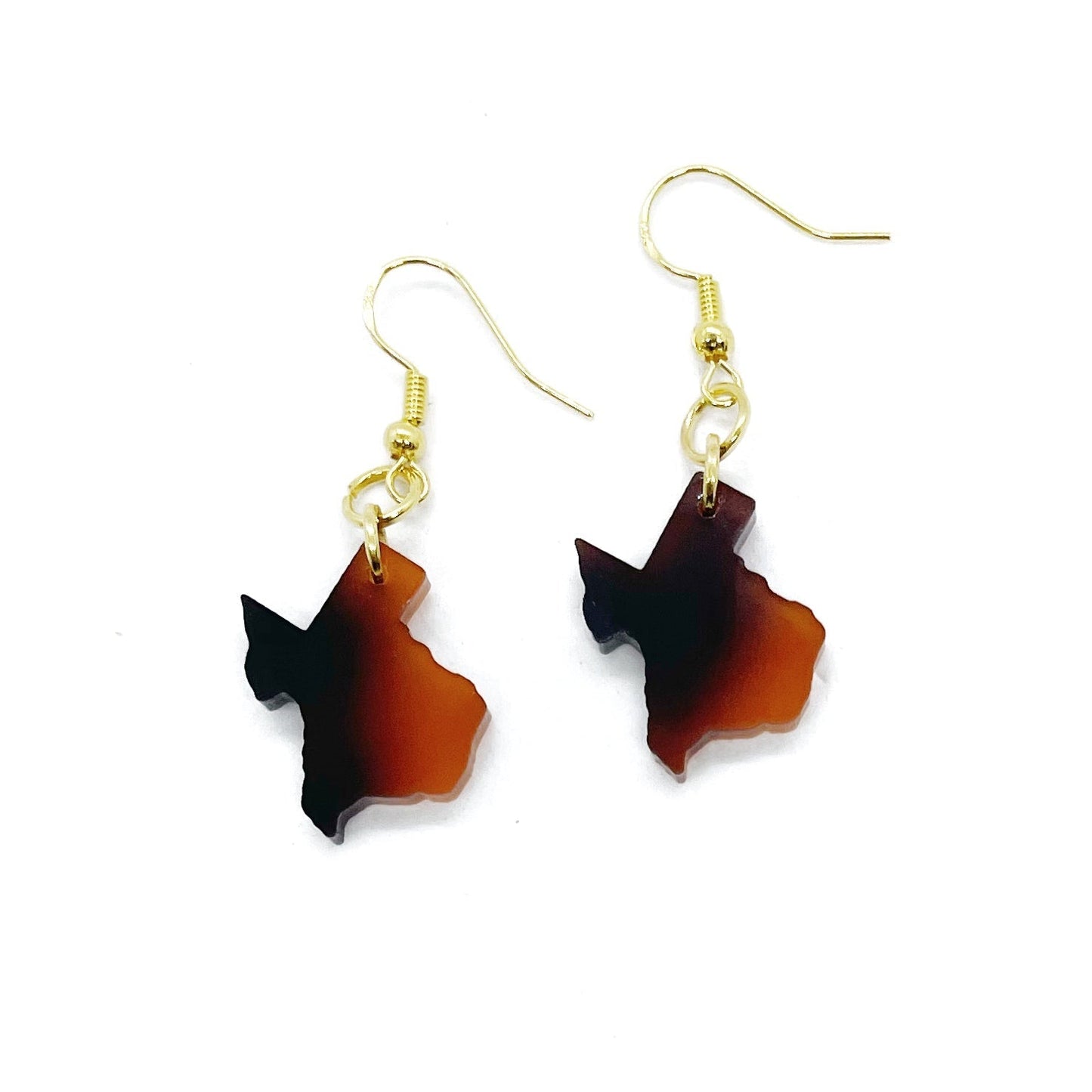 Tortoise Shell Acrylic Texas Earrings