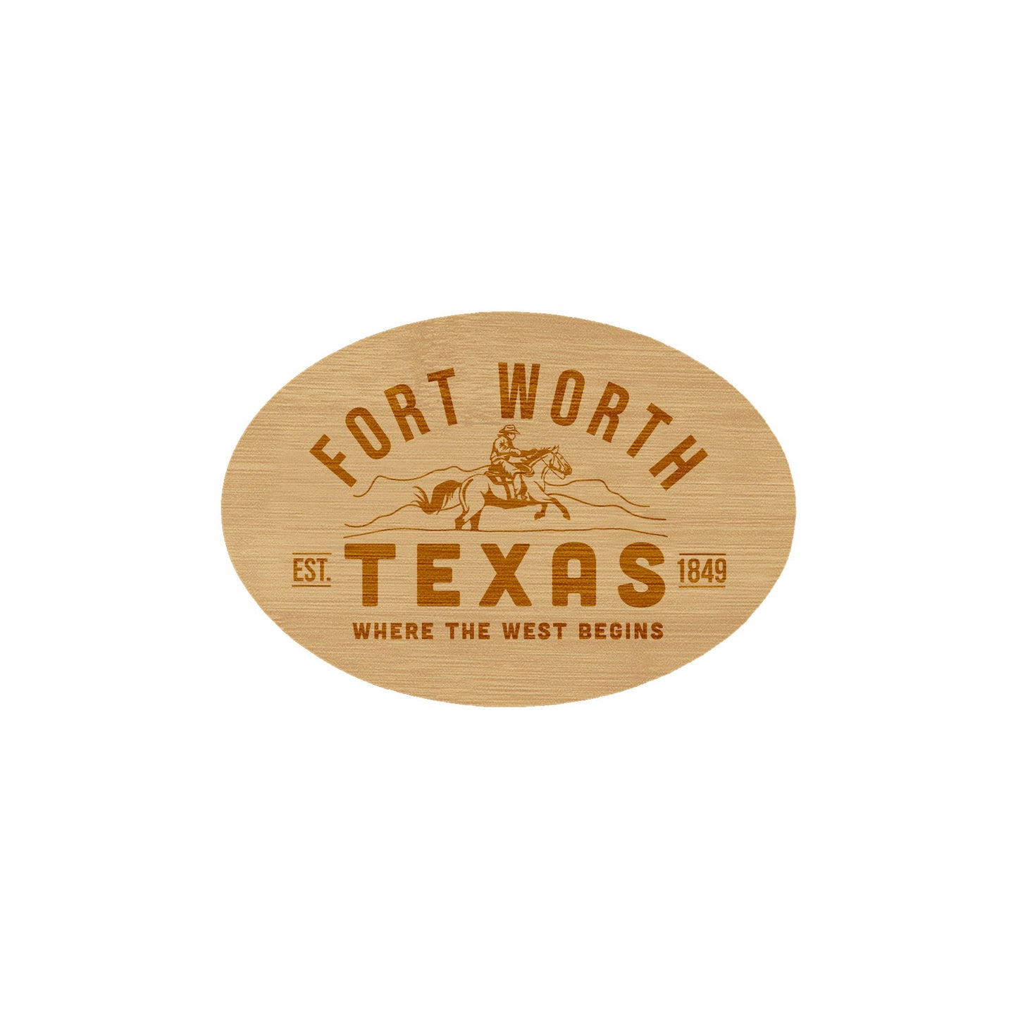Fort Worth Texas Wooden Magnet
