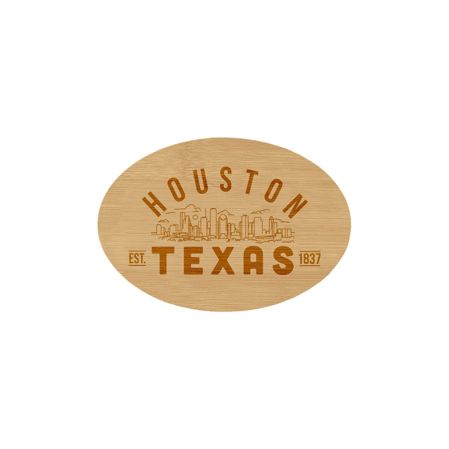 Houston Texas Wooden Magnet