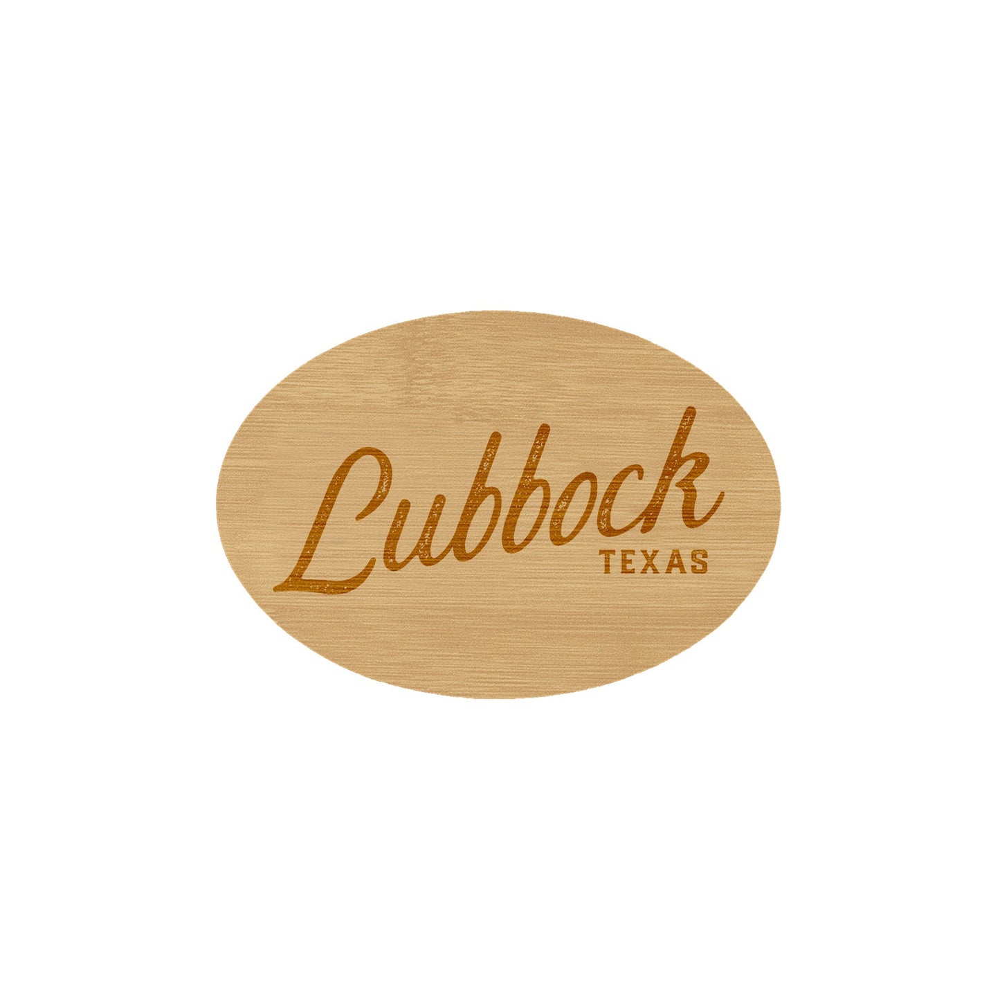 Lubbock Texas Wooden Magnet - Script