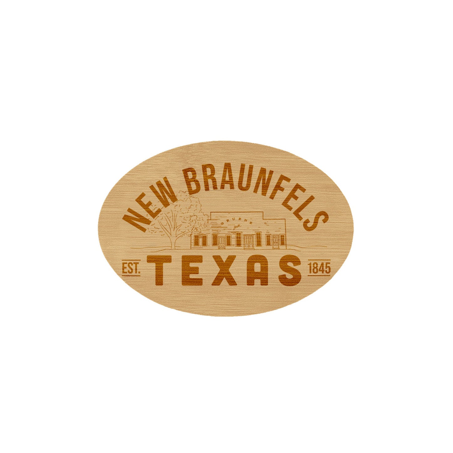 New Braunfels Wooden Magnet