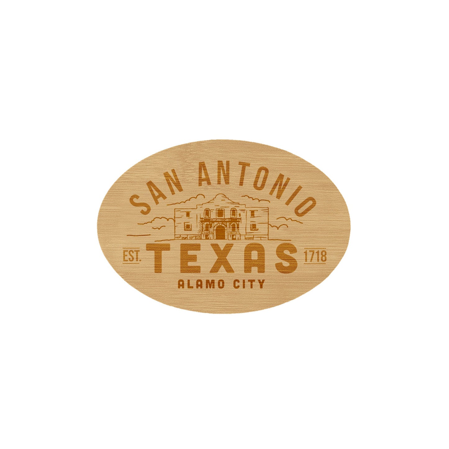 San Antonio Texas-Alamo City- Wooden Magnet