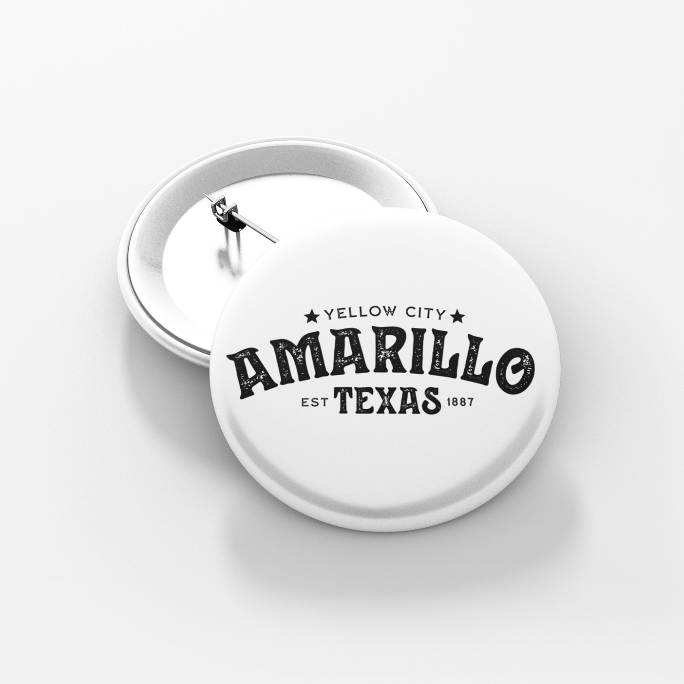 Amarillo Texas Button - Yellow City