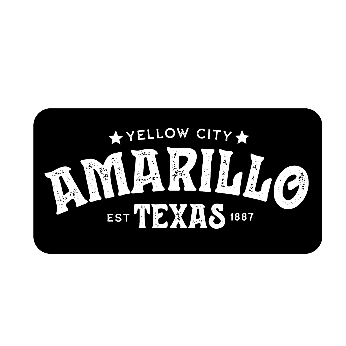 Amarillo Texas Decal - Yellow City