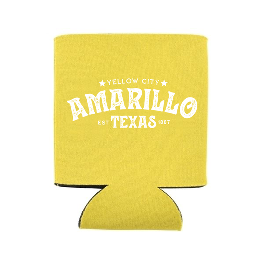 Amarillo Texas Can Cooler - Yellow City