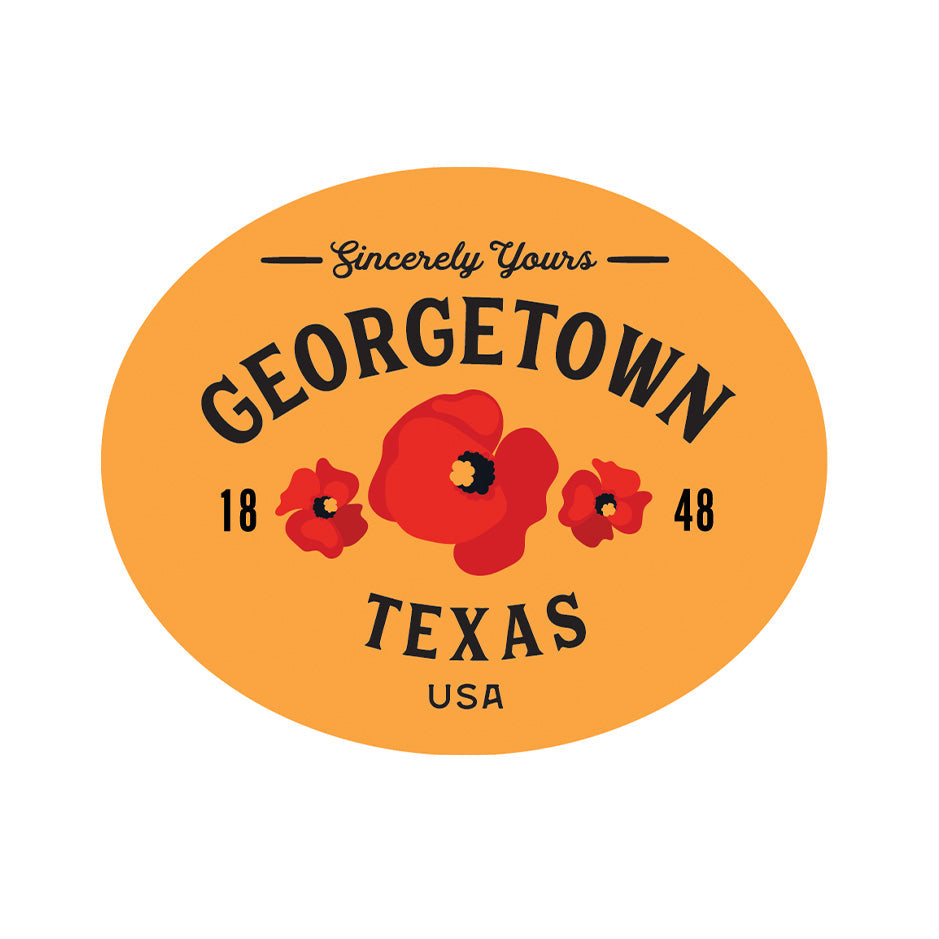 Georgetown Texas Decal - Poppies
