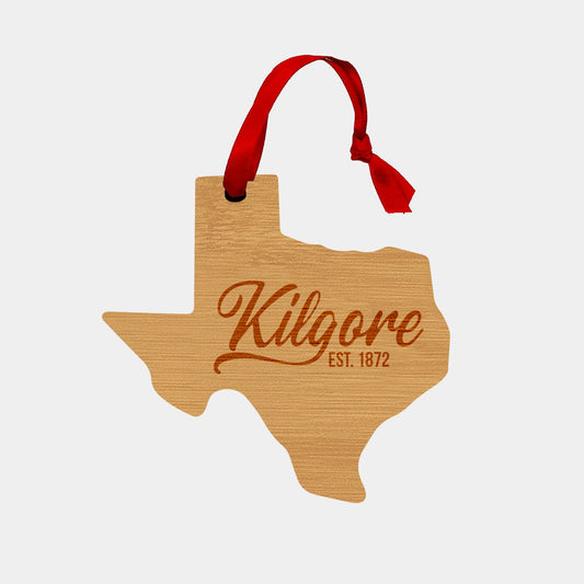 Kilgore Wooden Ornament - Texas Shape