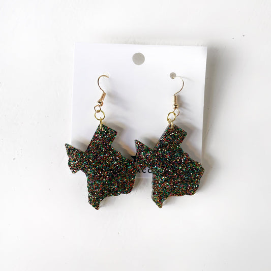 Multicolor Glitter Texas Earrings