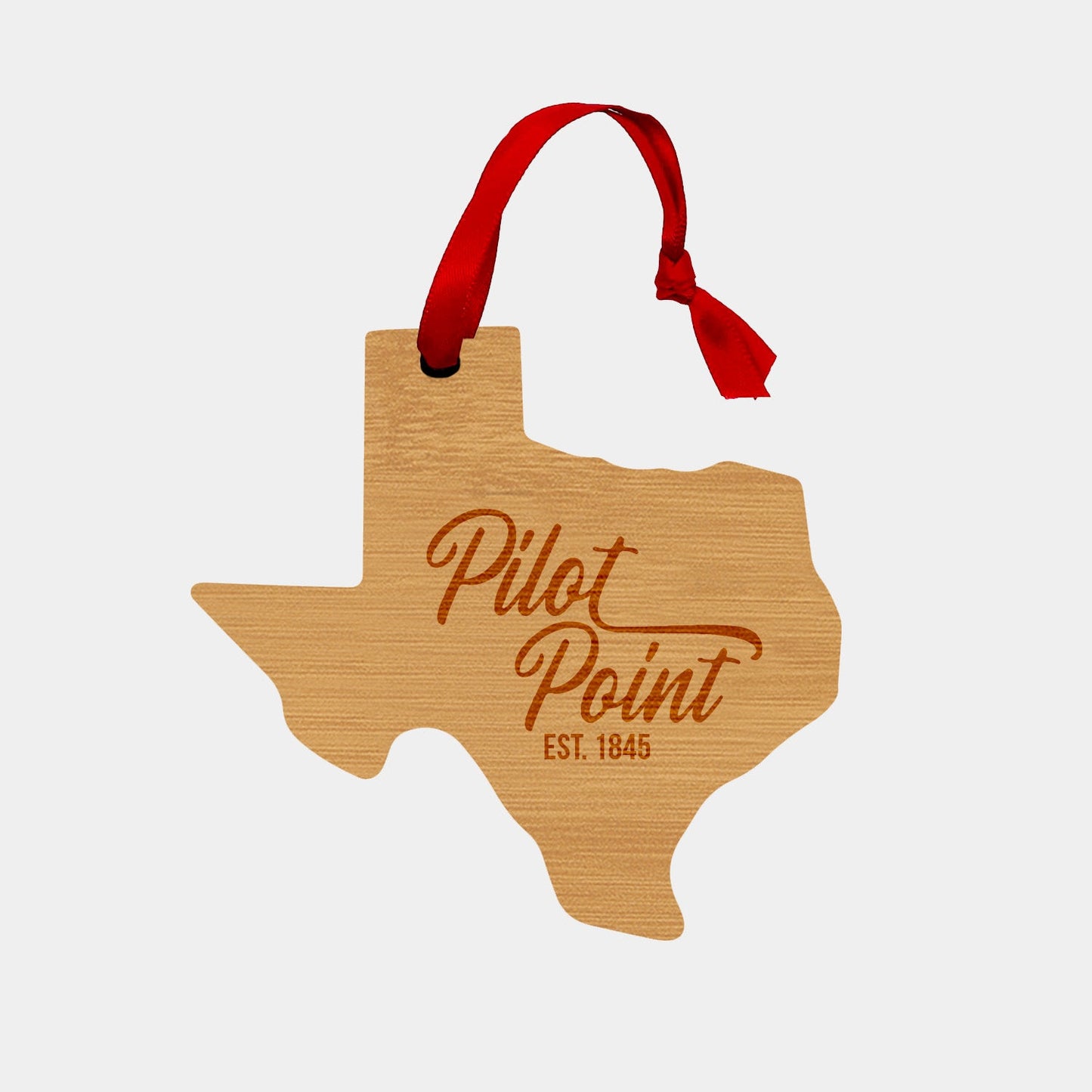 Pilot Point Wooden Ornament - Texas Shape