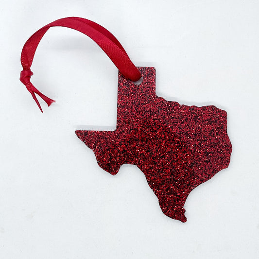 Texas Glitter Acrylic Ornament