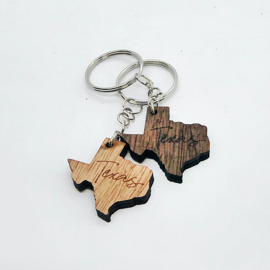 Wooden Texas Keytag