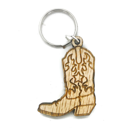 Wooden Boot Keychain