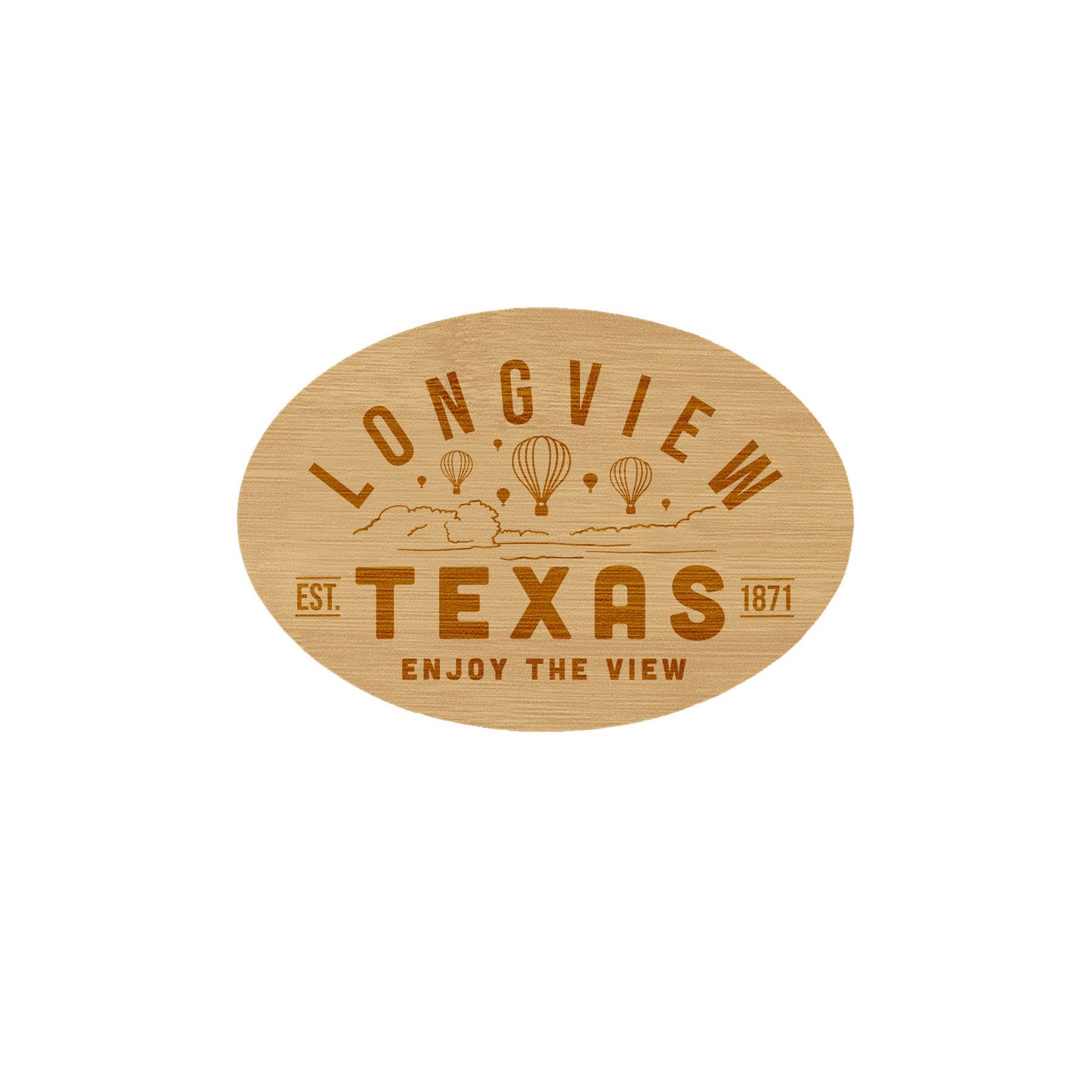 Longview Texas Wooden Magnet