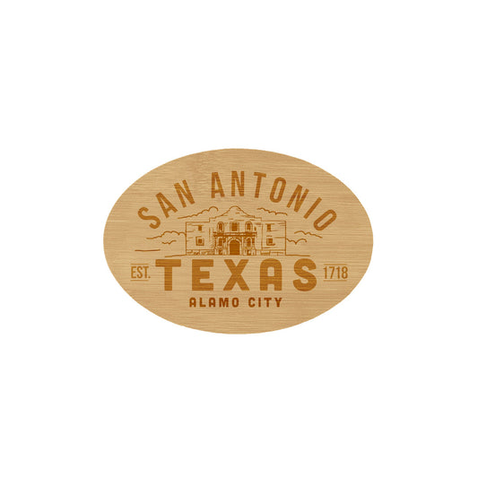 San Antonio Texas-Alamo City- Wooden Magnet