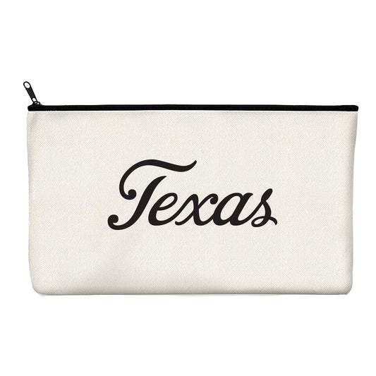 Texas Script Zipper Pouch