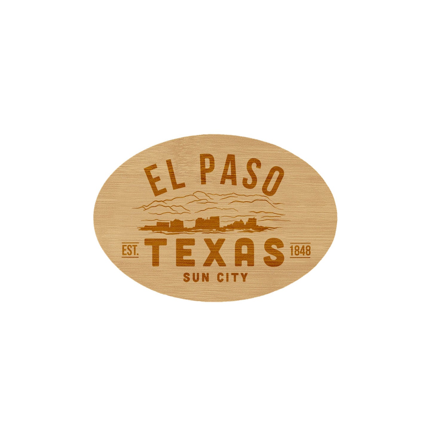 El Paso Texas Wooden Magnet